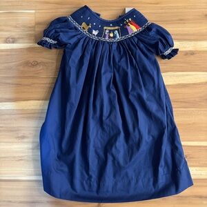 Nativity Royal Blue Girls Smocked Dress